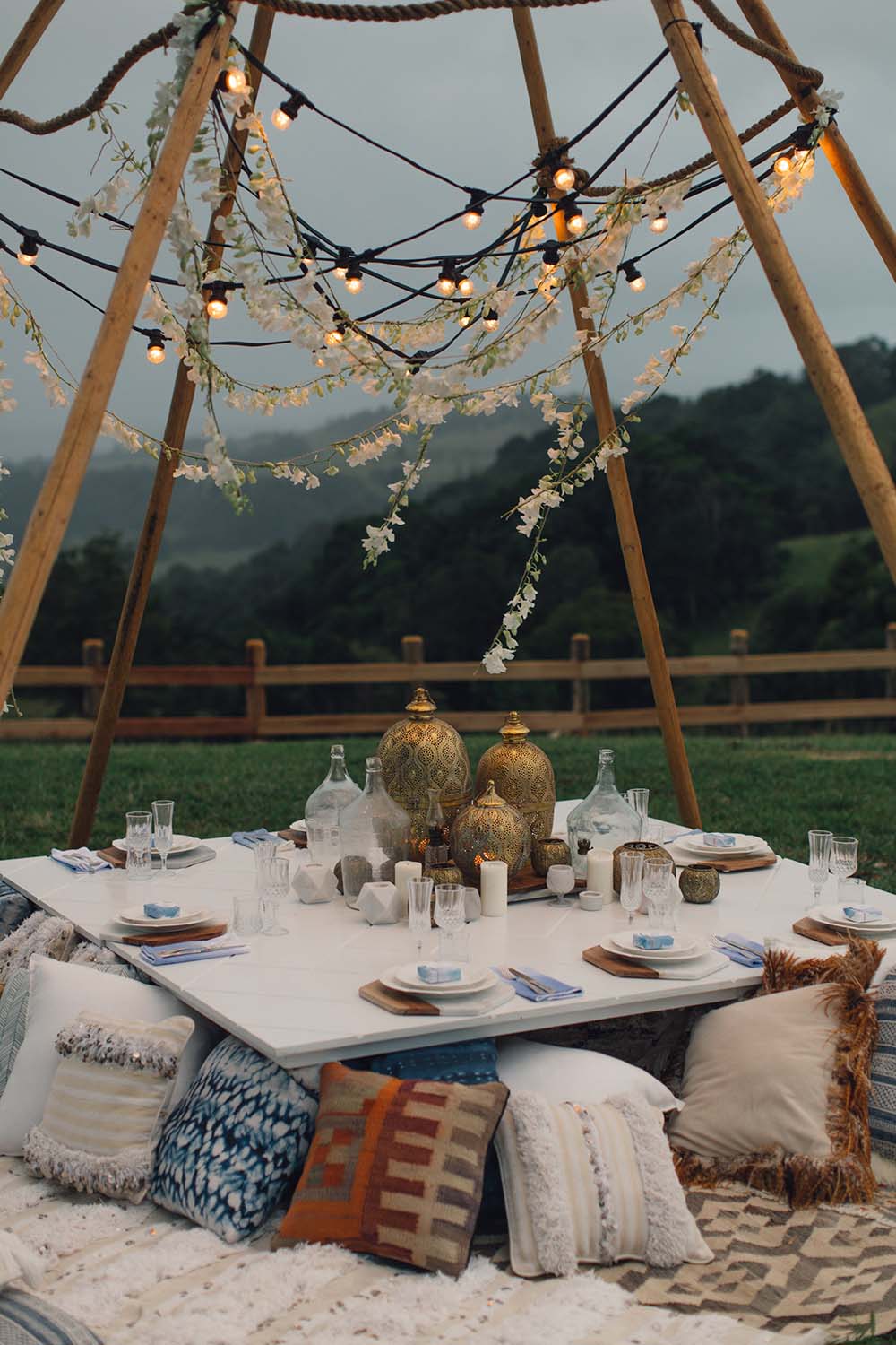 At Dusk Tweed Hinterland Styled Shoot Bramblewood Farm | The Events Lounge - Gold Coast Wedding Planner and Stylist - www.theeventslounge.com.au