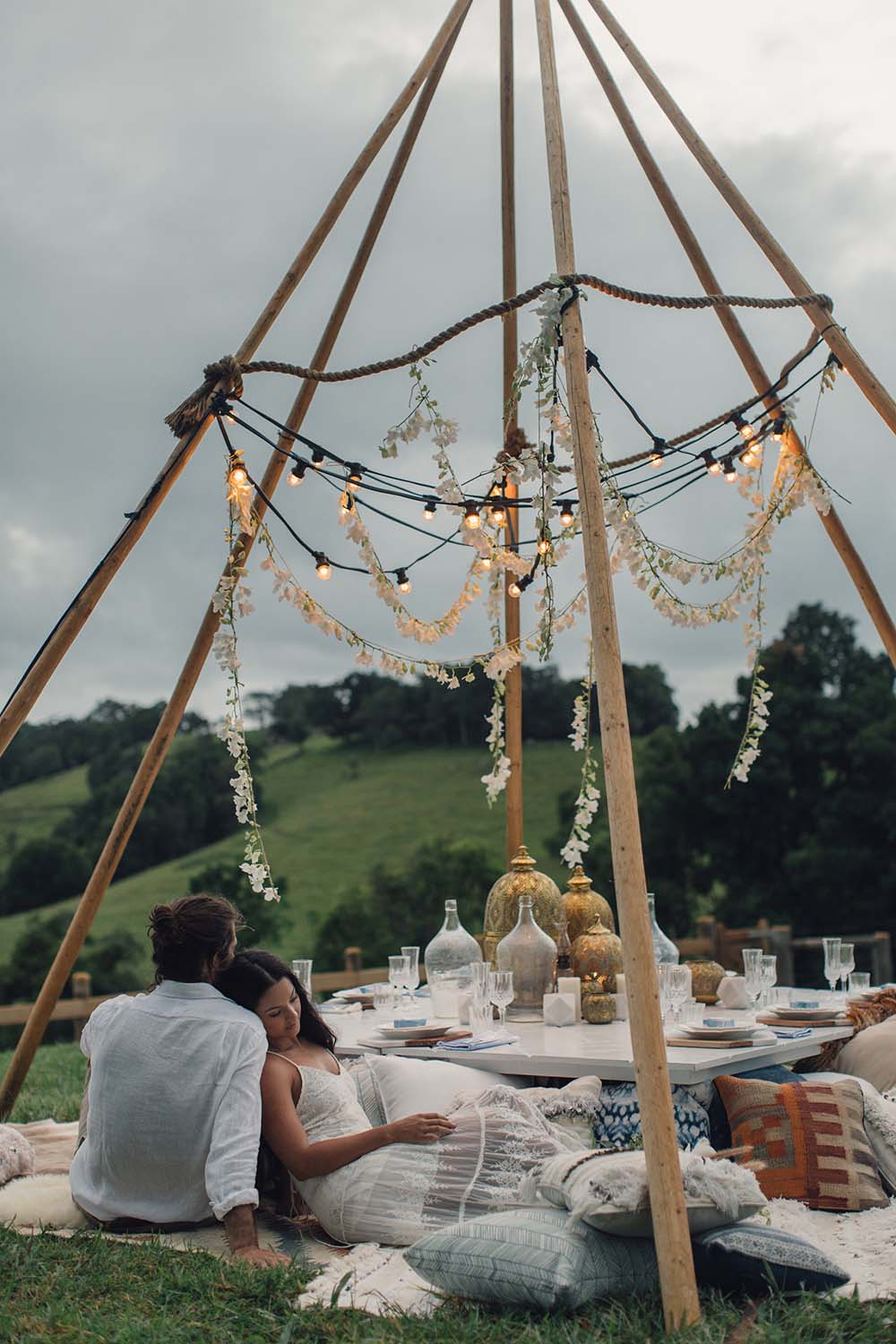 At Dusk Tweed Hinterland Styled Shoot Bramblewood Farm | The Events Lounge - Gold Coast Wedding Planner and Stylist - www.theeventslounge.com.au